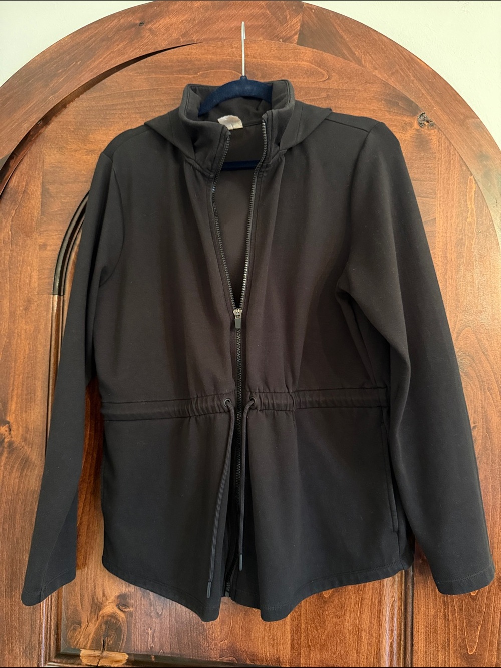 Women's Hooded Zip-Front Jacket - Black